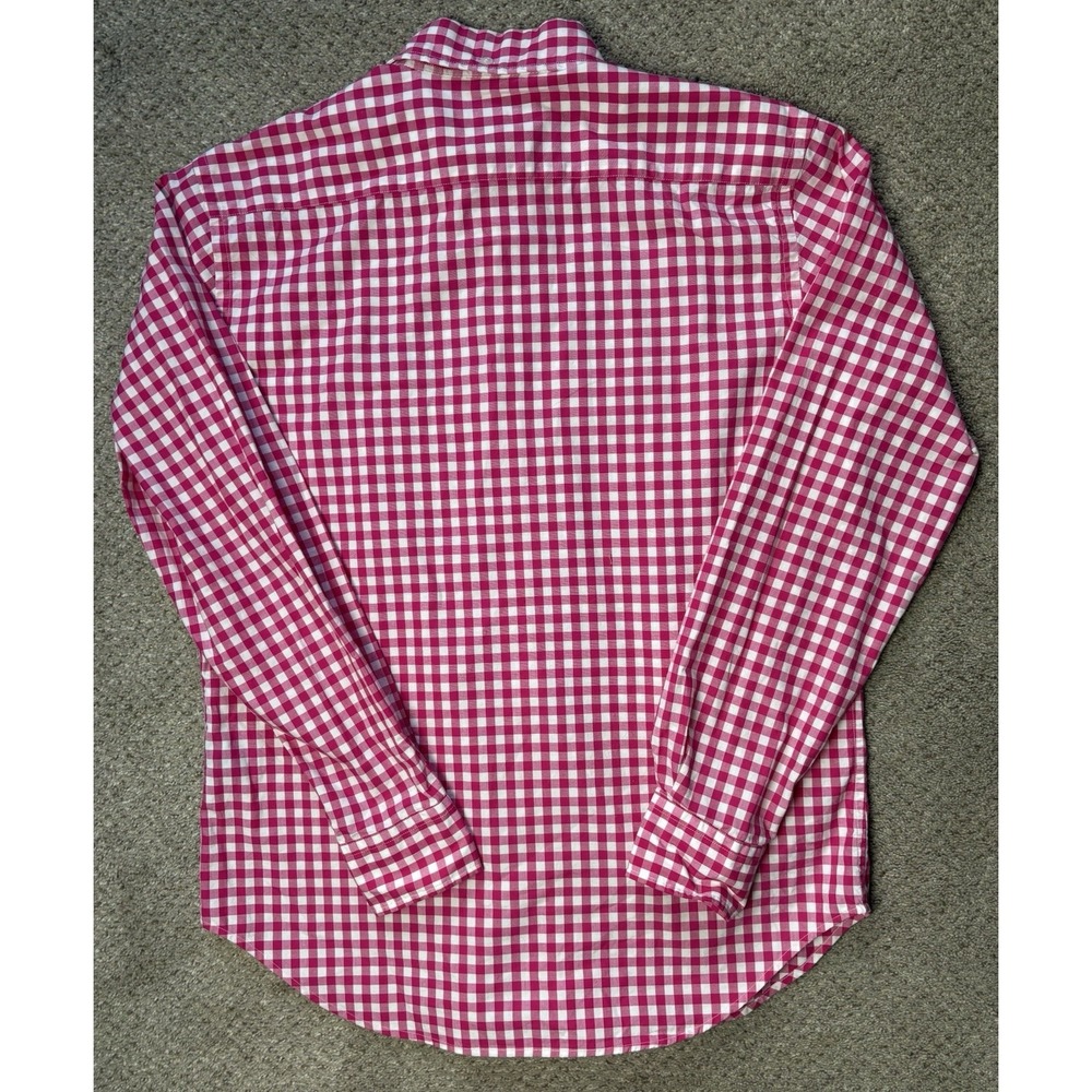 Polo Ralph Lauren Mens‎ Medium Gingham Plaid Button Down Long Sleeve Pink White - Picture 7 of 7